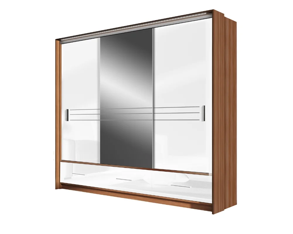 ATLANTA Schiebetürenschrank Schwebetürenschrank Kleiderschrank 2-türig 3-türig Schubladen Spiegel