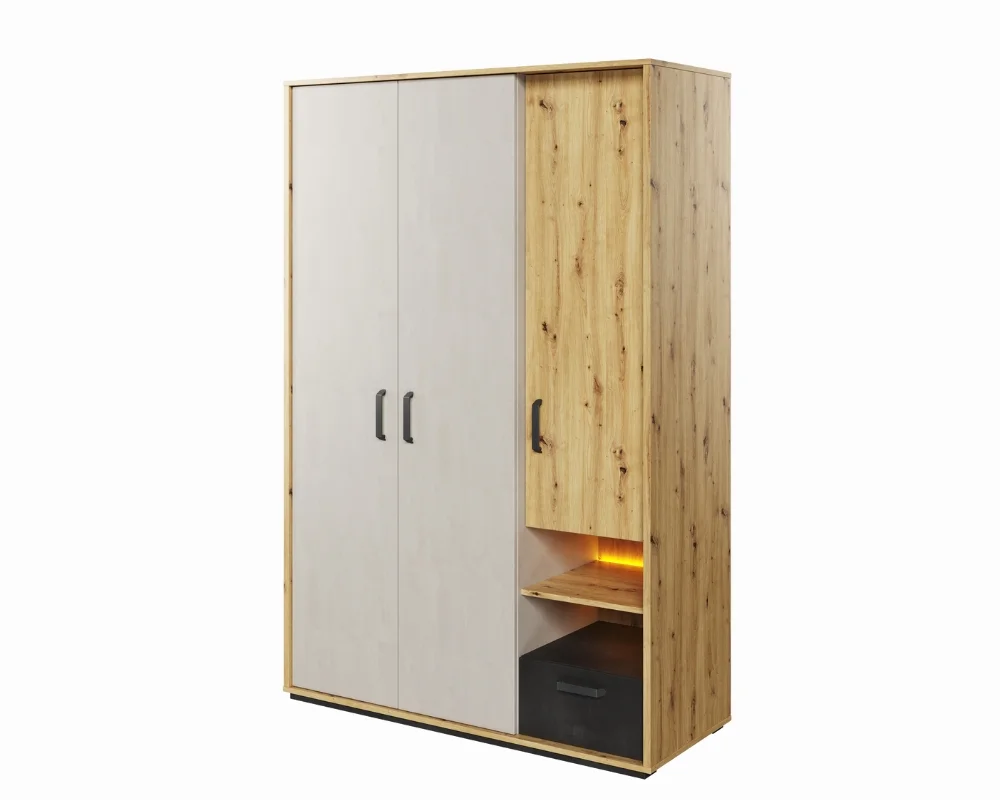 L-QU02 Kleiderschrank 130 cm Deine Möbel