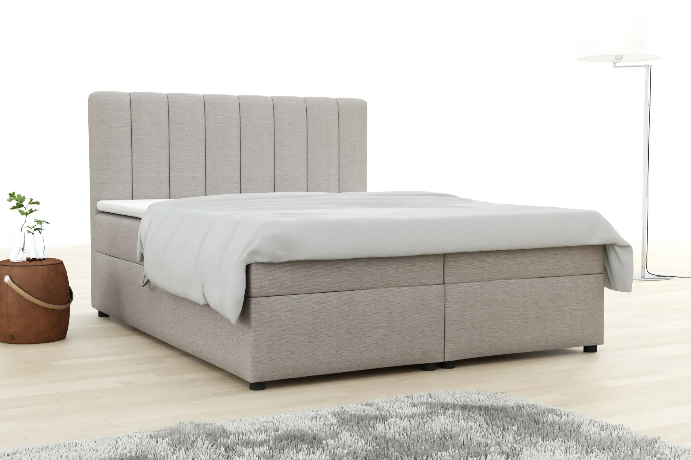 RICK 180x200 Inari 22 Beige Boxspringbett mit Bettkasten Deine Möbel