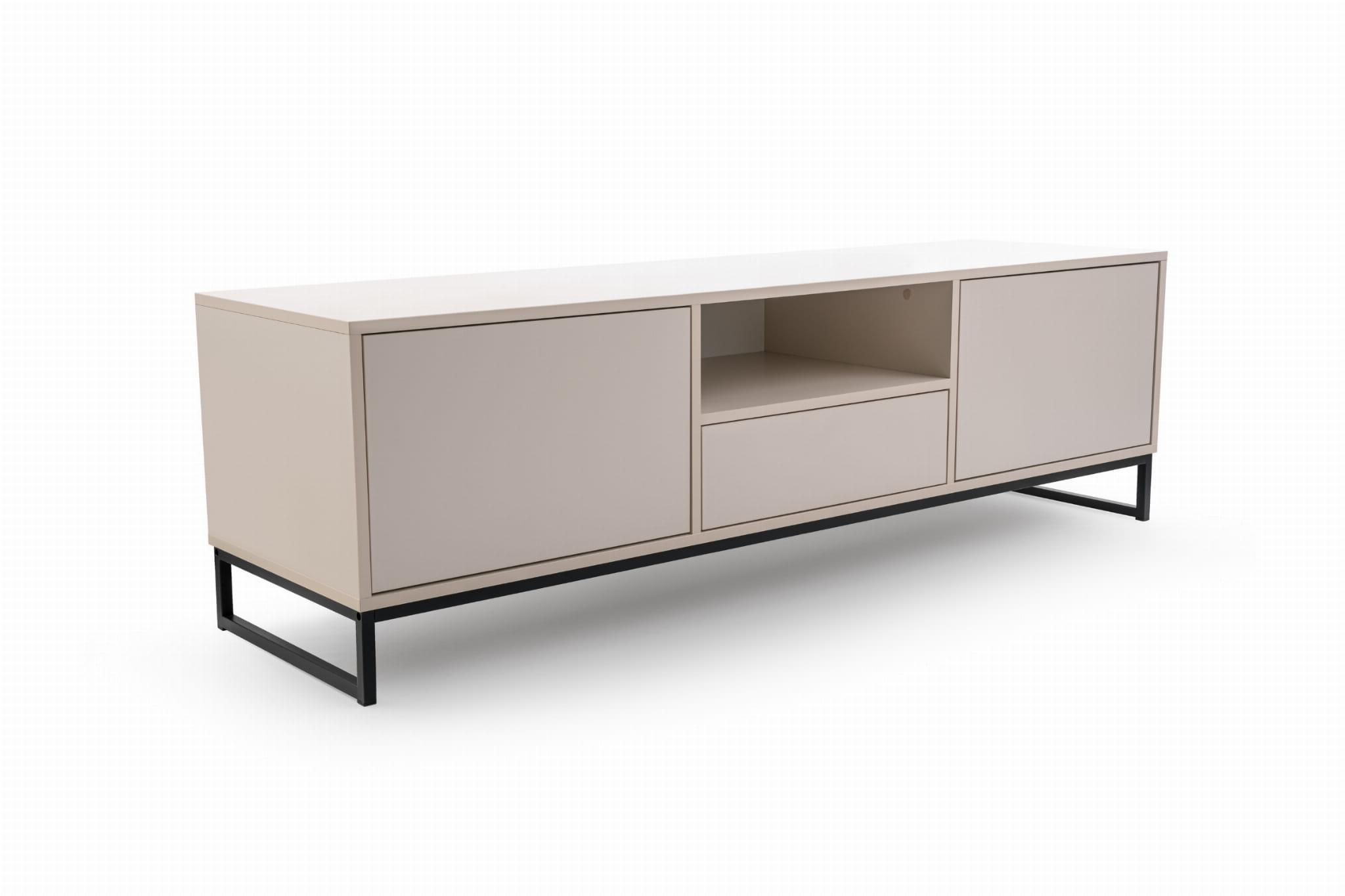 GENEVE 160 cm breit TV-Lowboard TV-Schrank TV-Kommode Sandbeige Dunkelgrün Deine Möbel 