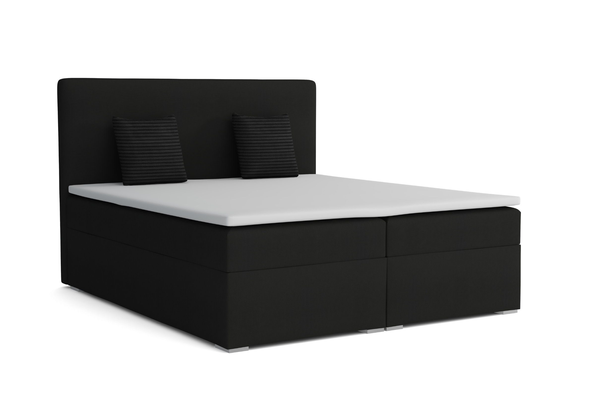 BASIC 140x200 Velour Kronos 7 Schwarz Boxspringbett mit Bettkasten Deine Möbel