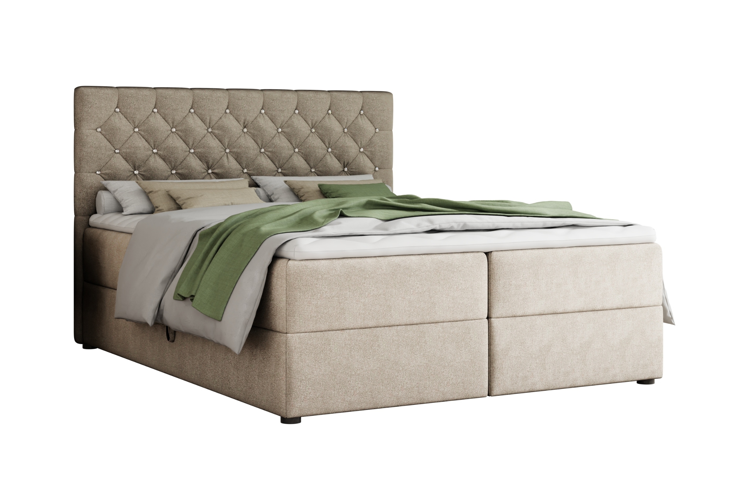 BEST 180x200 Paros 2 Beige Boxspringbett mit Bettkasten Deine Möbel