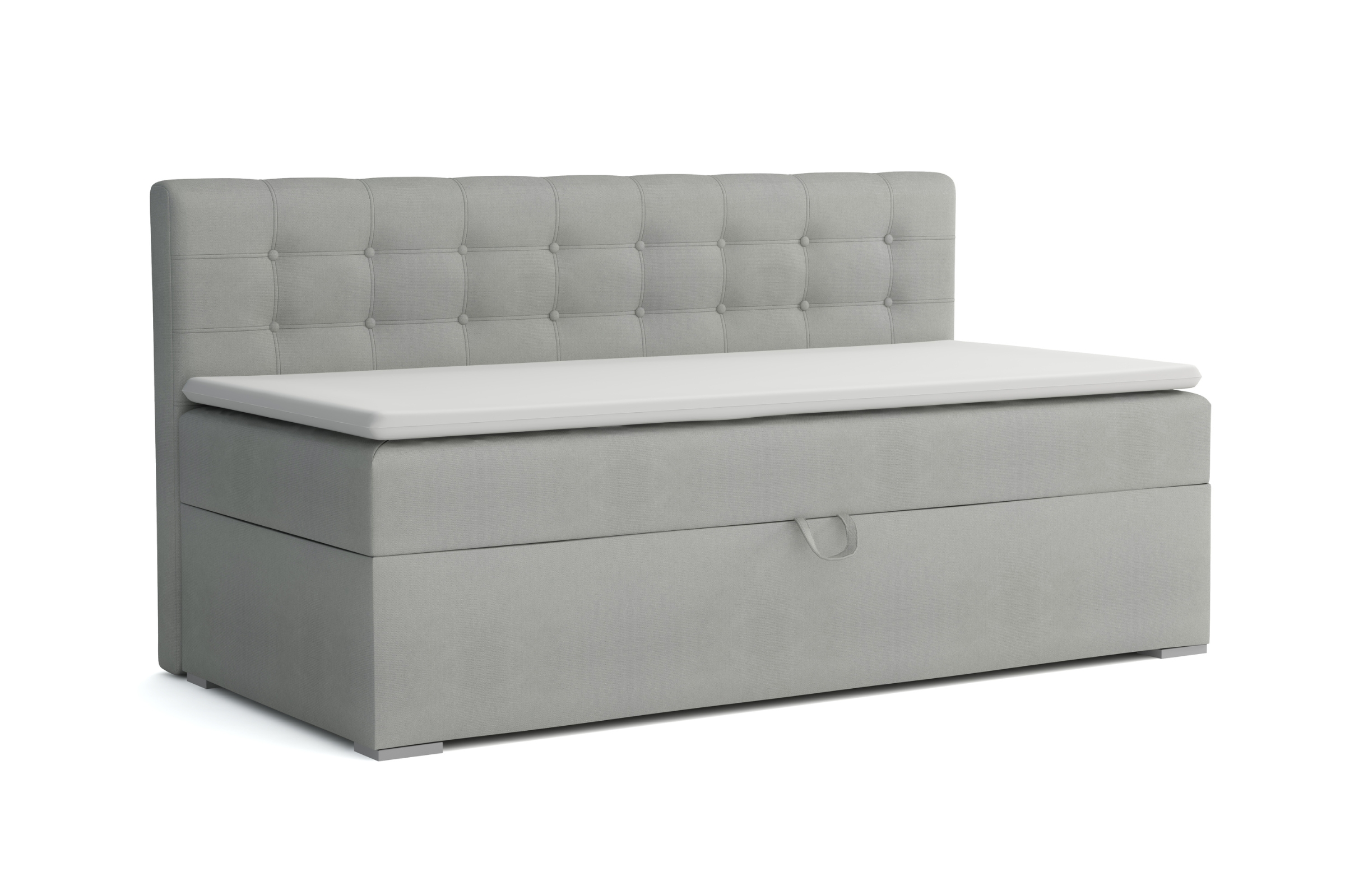 PATI 100x200 Paros 5 Hellgrau Boxspringbett Polsterbett Komplettbett Deine Möbel
