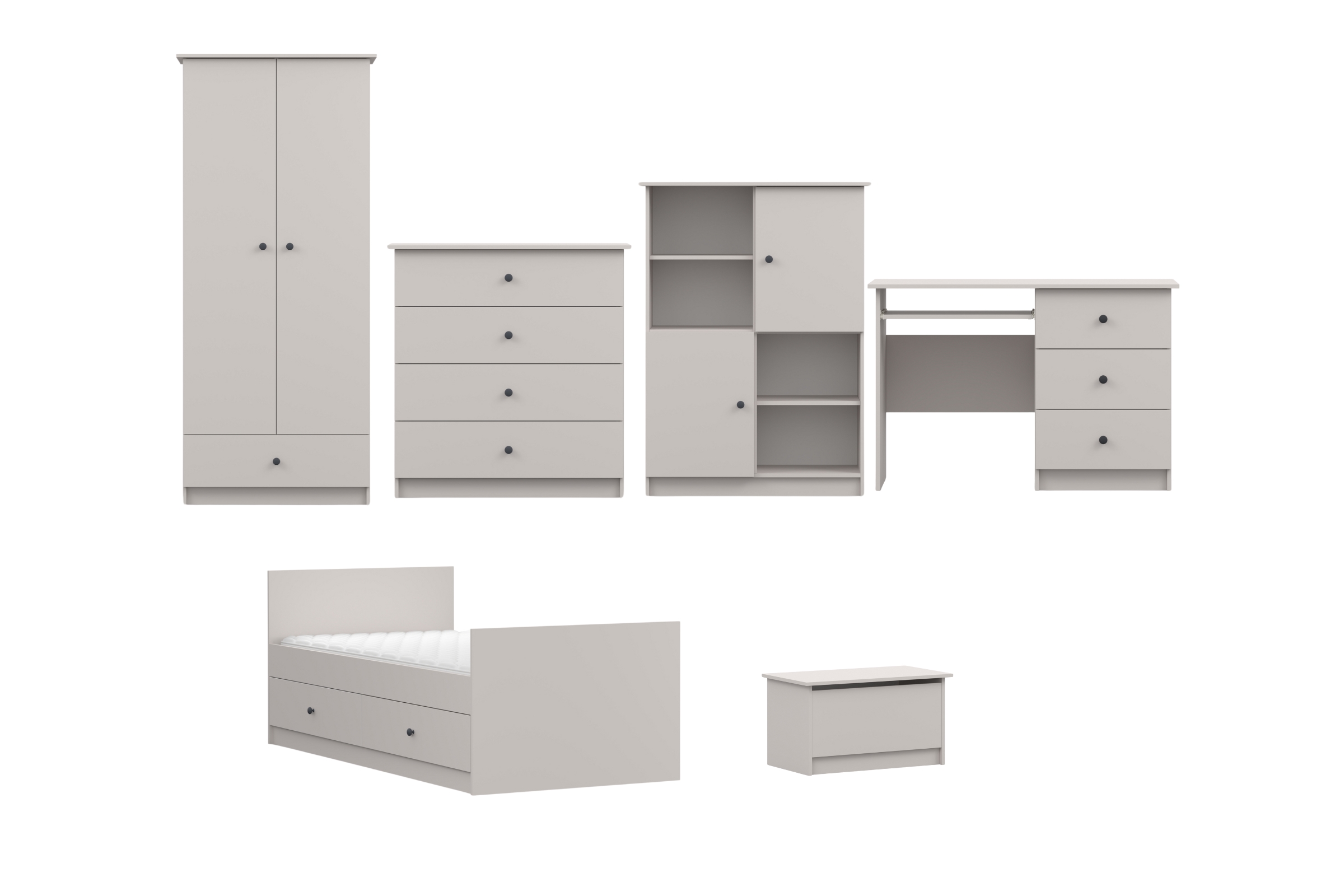 OSCAR C Jugendzimmer-Set in Weiß / Cashmere Deine Möbel