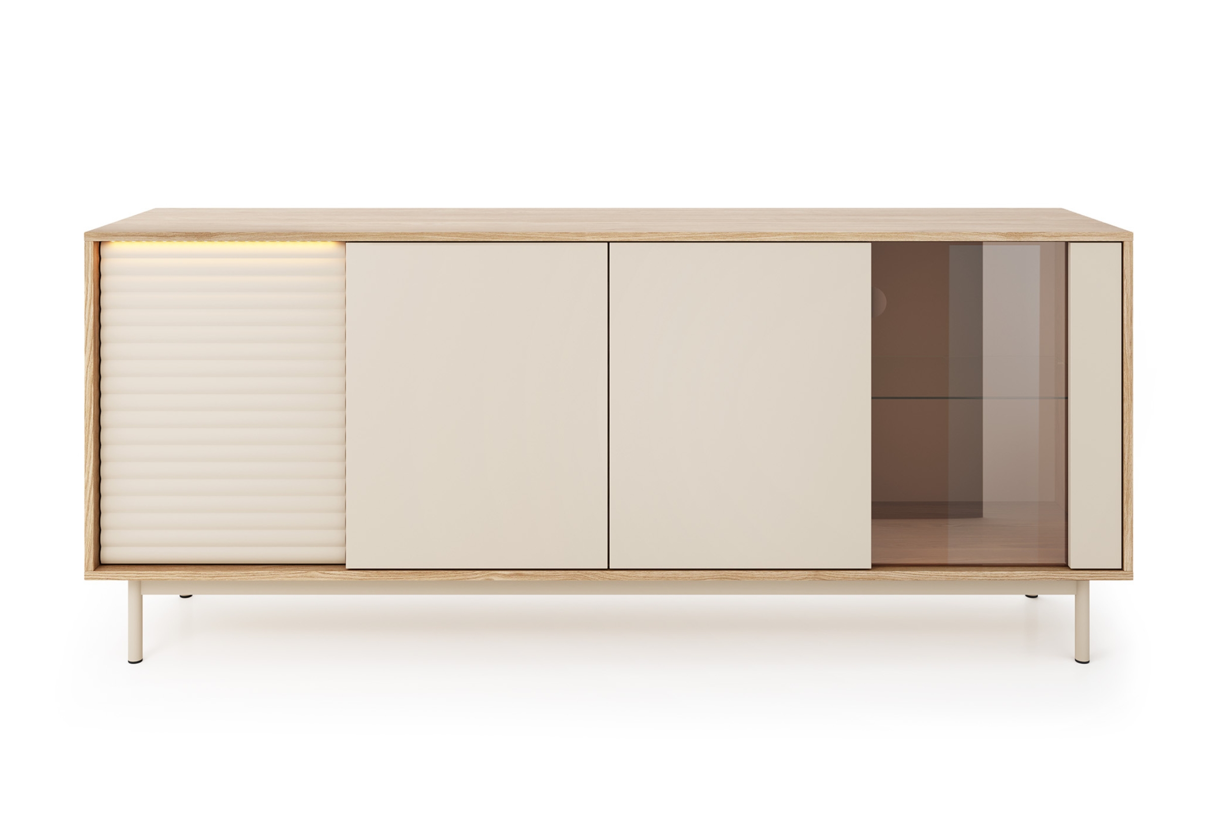 Kommode TOGY 02 184cm breit mit LED-Beleuchtung 