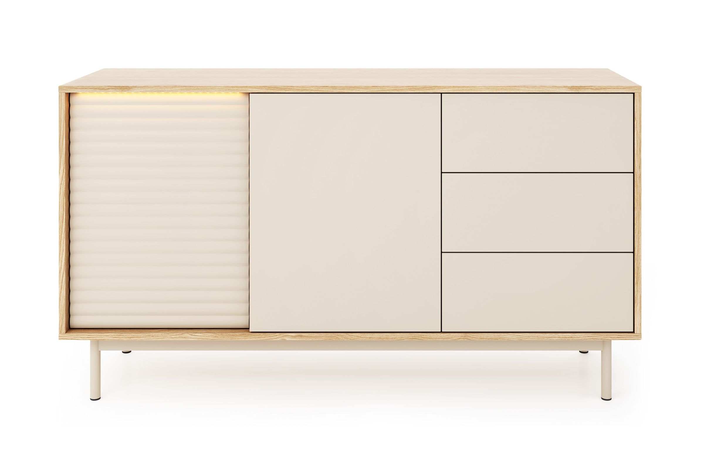 Kommode TOGY 03 140cm breit mit LED-Beleuchtung 