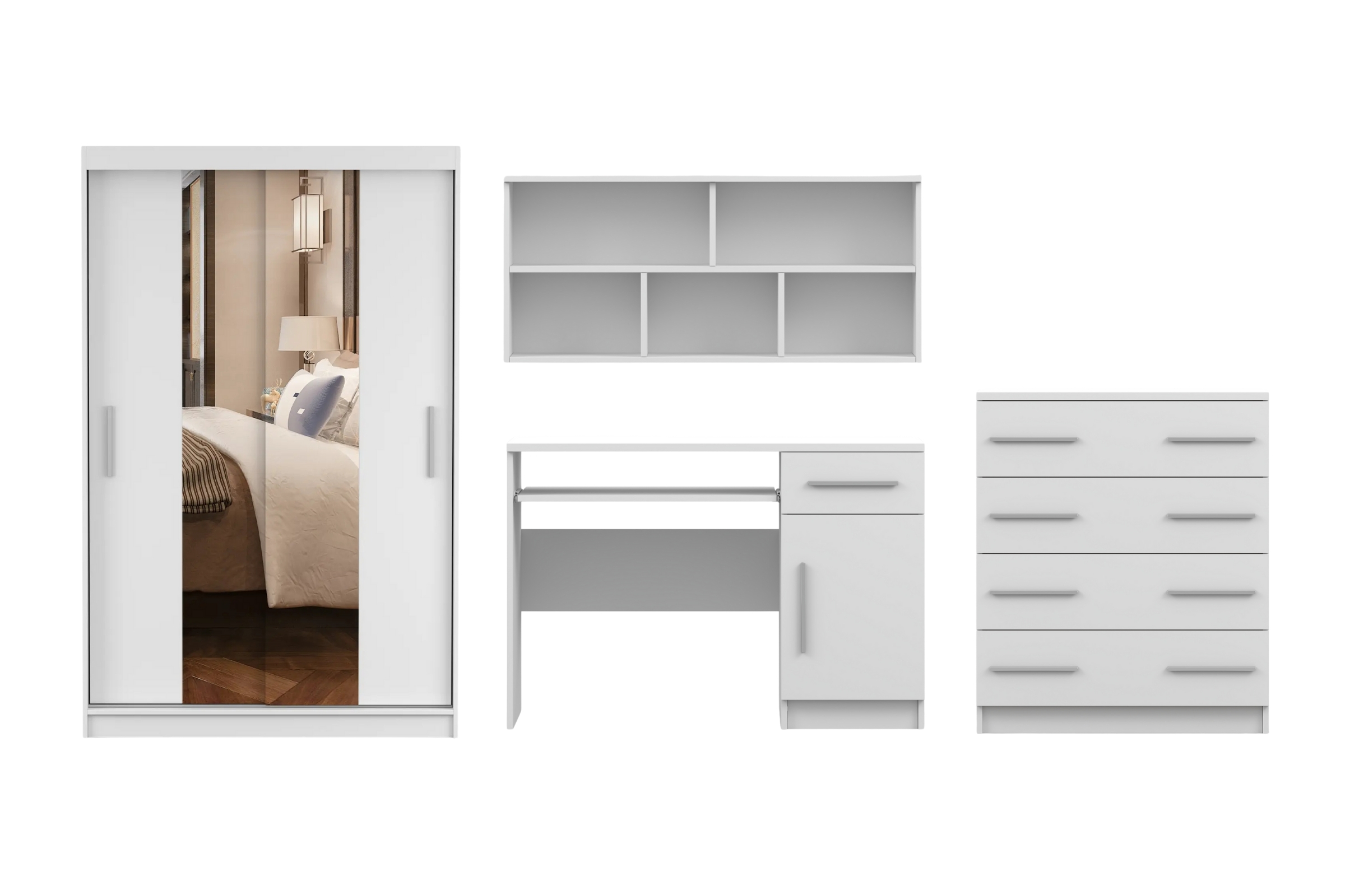 TILL PLUS 01 Jugendzimmer-Set Kinderzimmer-Set in Eiche Sonoma / Weiß matt Deine Moebel 