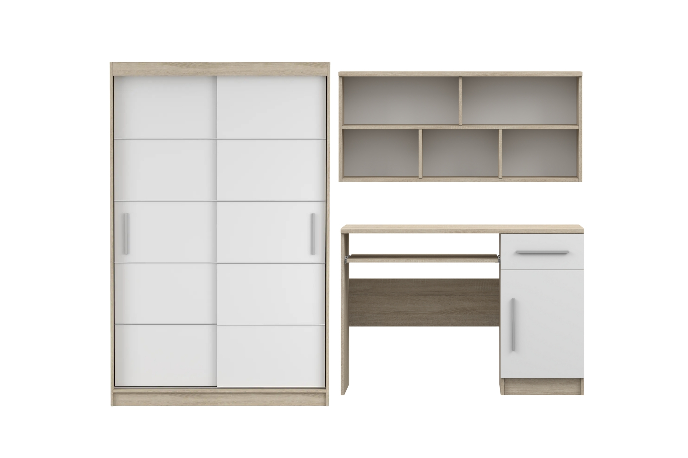 TILL 06 Jugendzimmer-Set Kinderzimmer-Set in Eiche Sonoma / Weiß matt Deine Moebel  