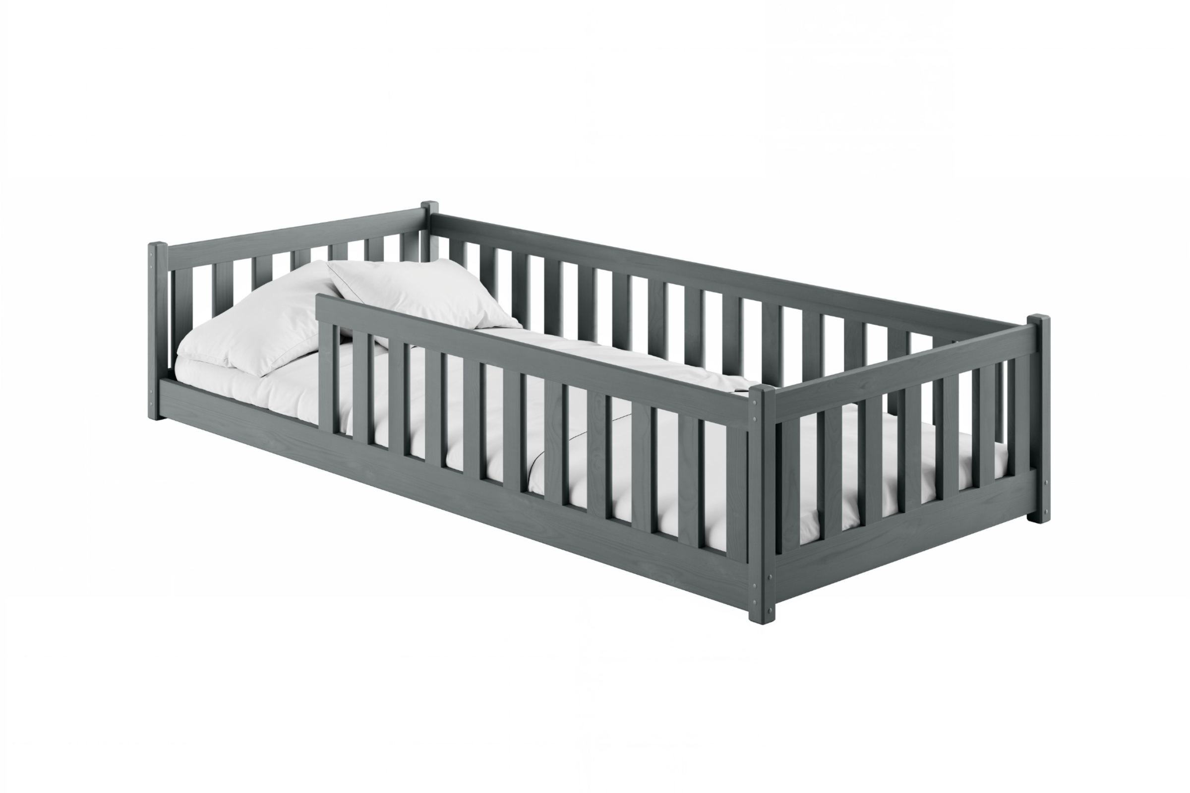 BELMO 80x160 Graphit Kinderbett Laufstall Deine Möbel