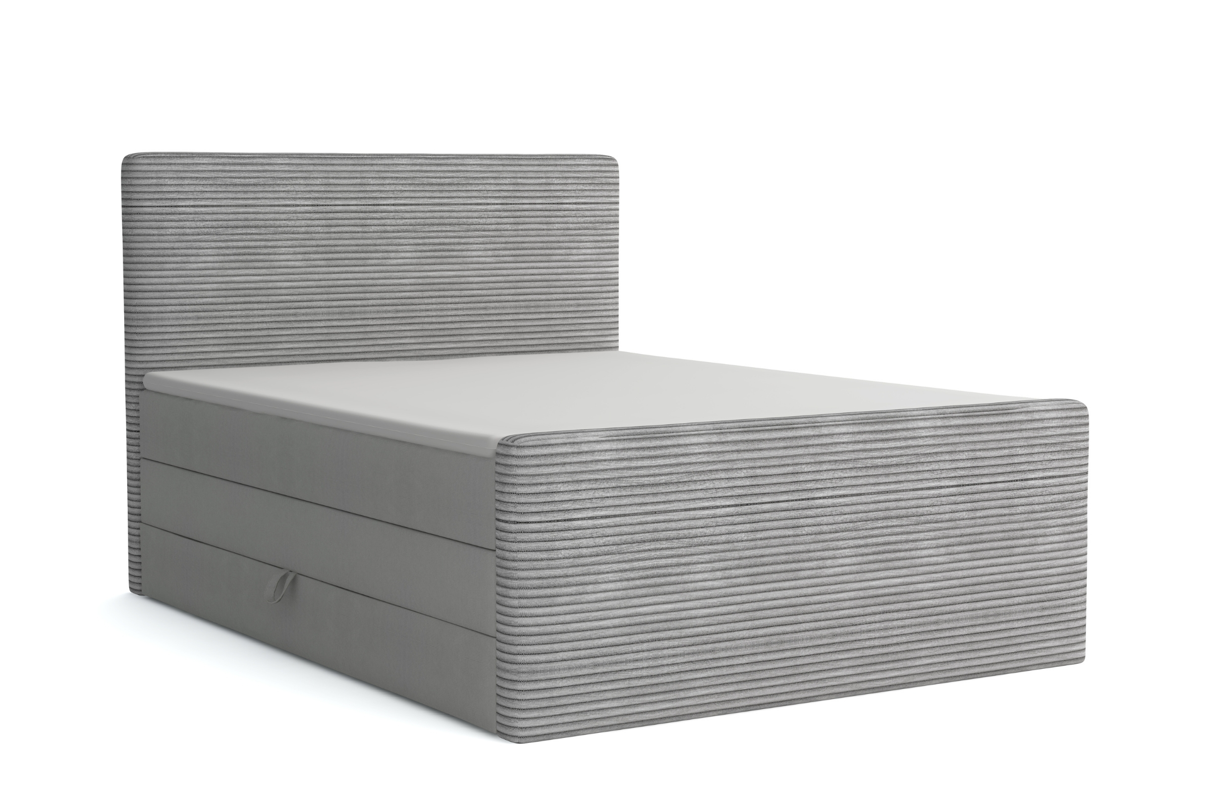 OLA 200x200 Poso 55/Paros 5 Hellgrau Boxspringbett mit Bettkasten Deine Möbel