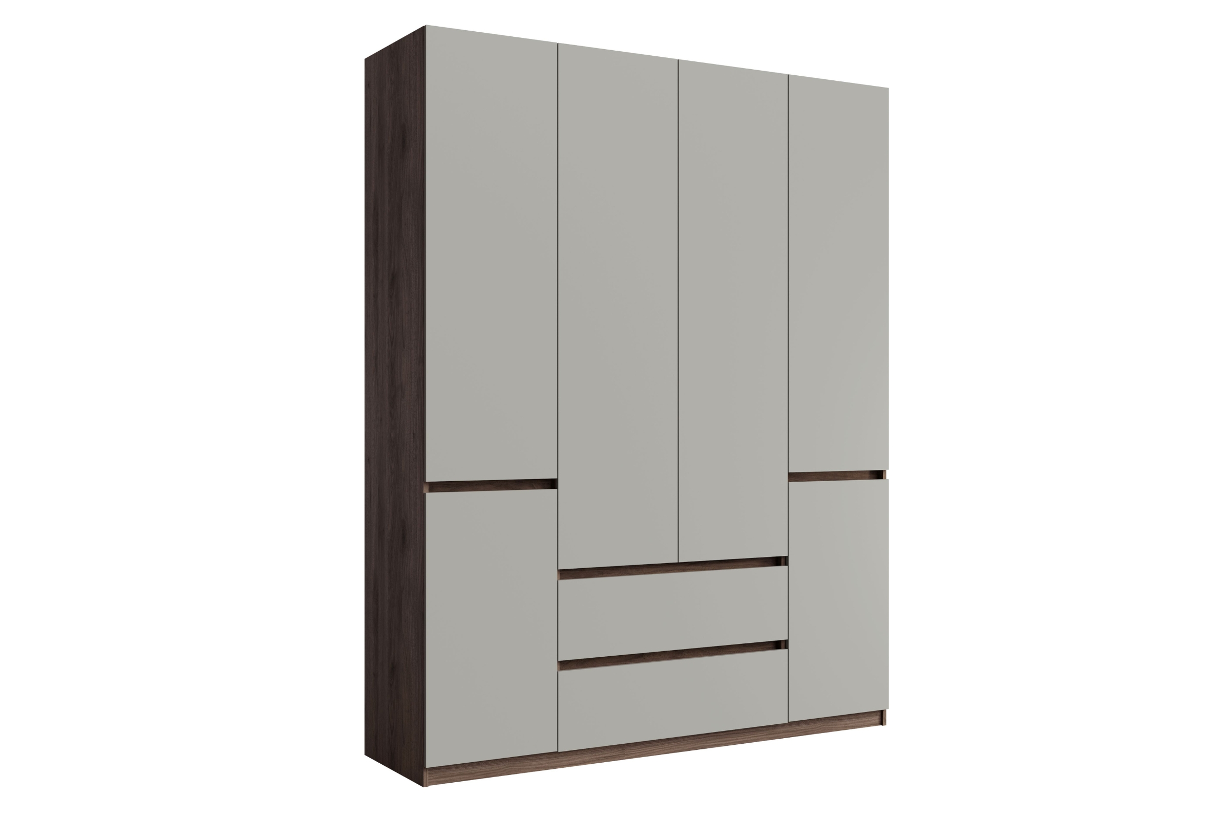 MADERA Kleiderschrank 180 cm Grau / Nussbaum, moderner Schlafzimmerschrank Deine Möbel   