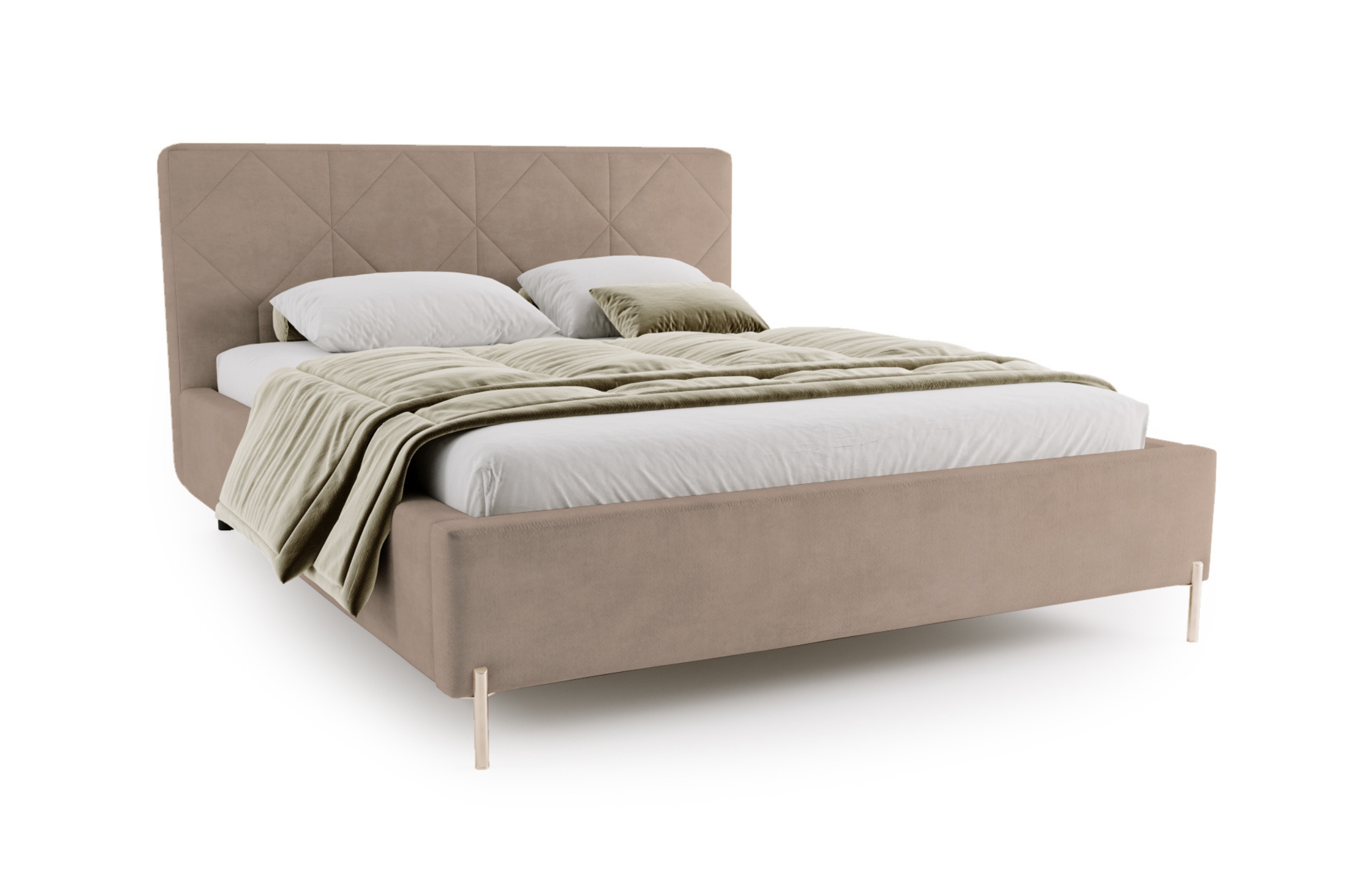 LEO Polsterbett mit Bettkasten und Lattenrost Samt-Optik Deine Möbel