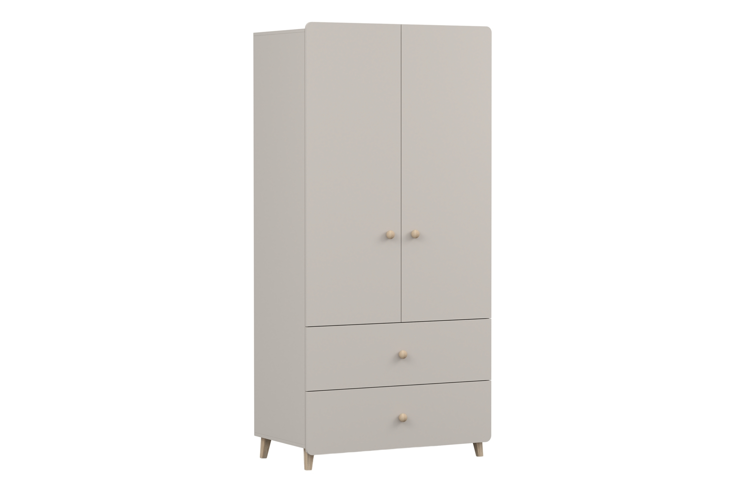 MARCO 02 wardrobe 90 cm cashmere 2-door with 2 drawers and clothes rail Deine Möbel