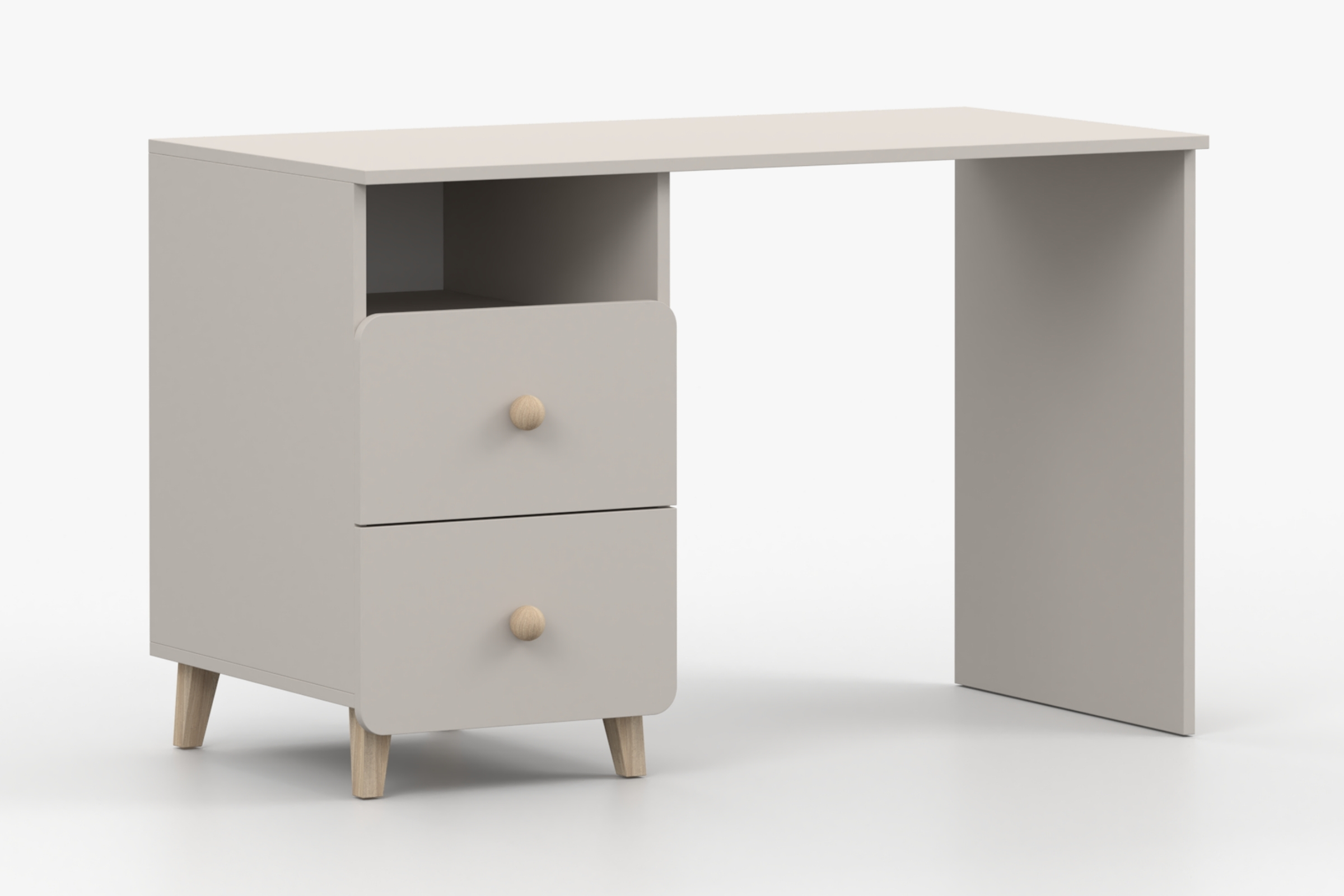 MARCO 03 Schreibtisch 110 cm kaschmir mit 2 Schubladen und offenem Fach Deine Möbel  