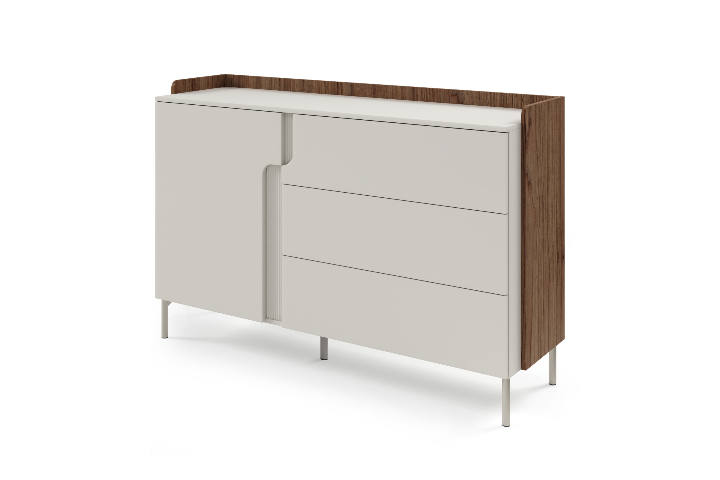 Kommode PAURO 07 mit Schubladen und Tür, modernes Sideboard 143 cm breit Deine Möbel  