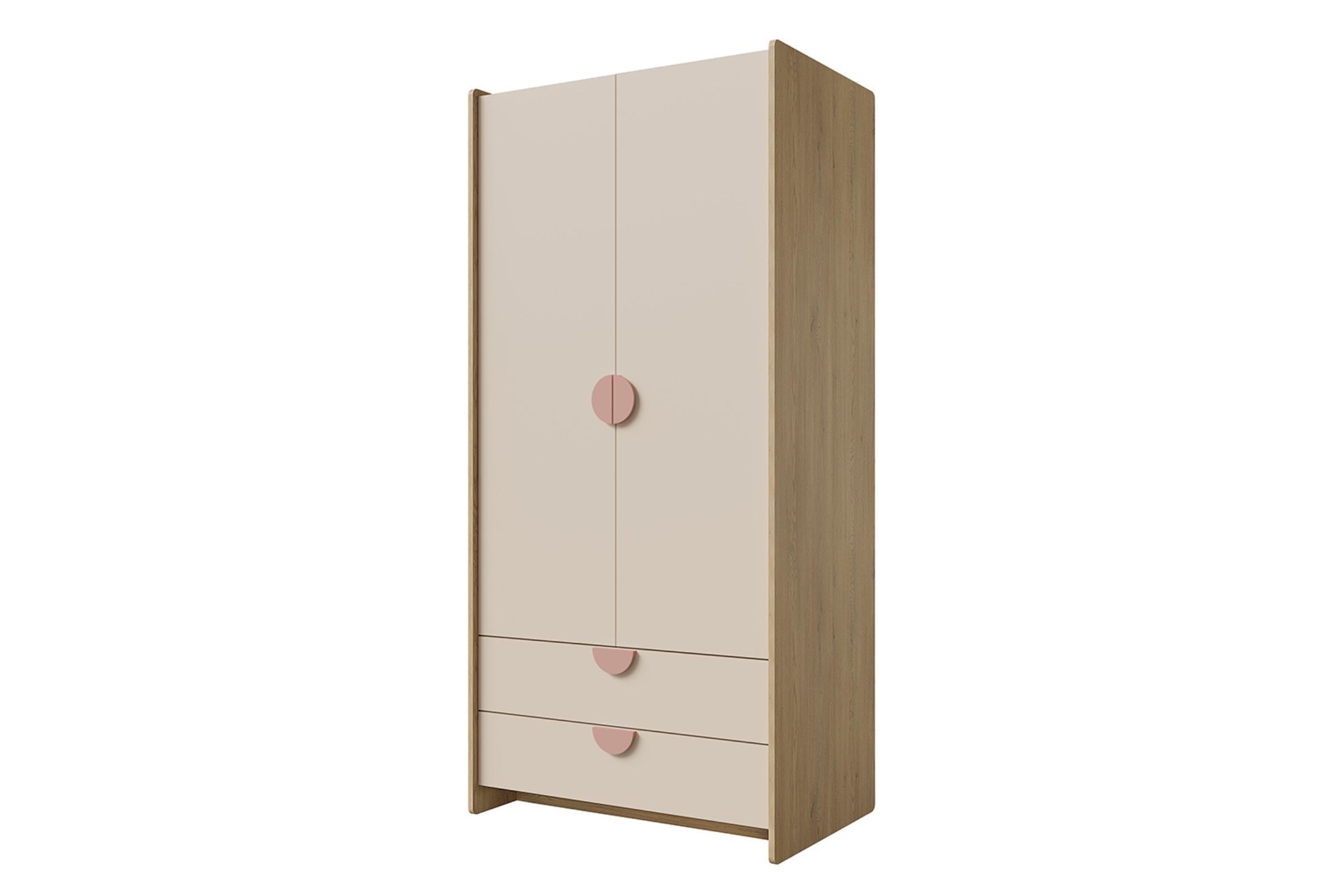 LEXO 02 Kinderkleiderschrank Kleiderschrank Kinderzimmerschrank 2-türig mit Schubladen Deine Moebel