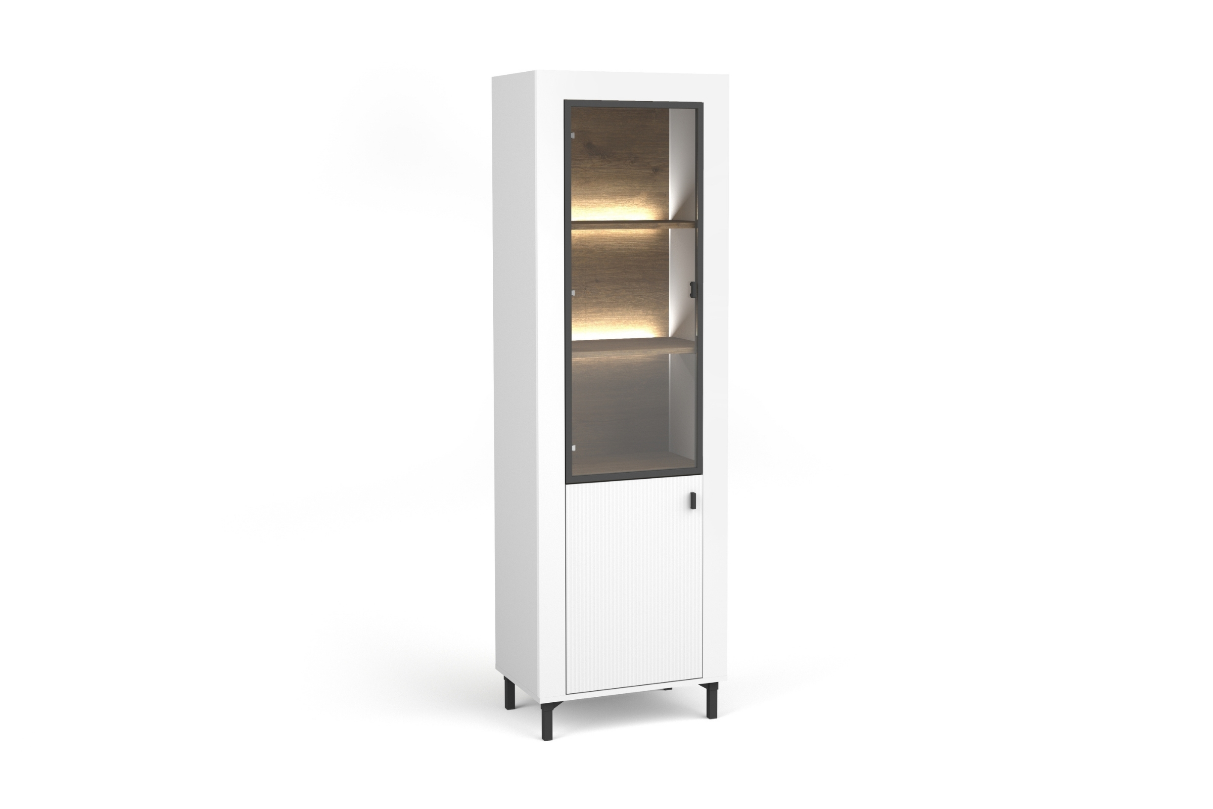 MONI 03 Vitrine Standvitrine mit Glastür und 4 Einlegeböden Deine Moebel 