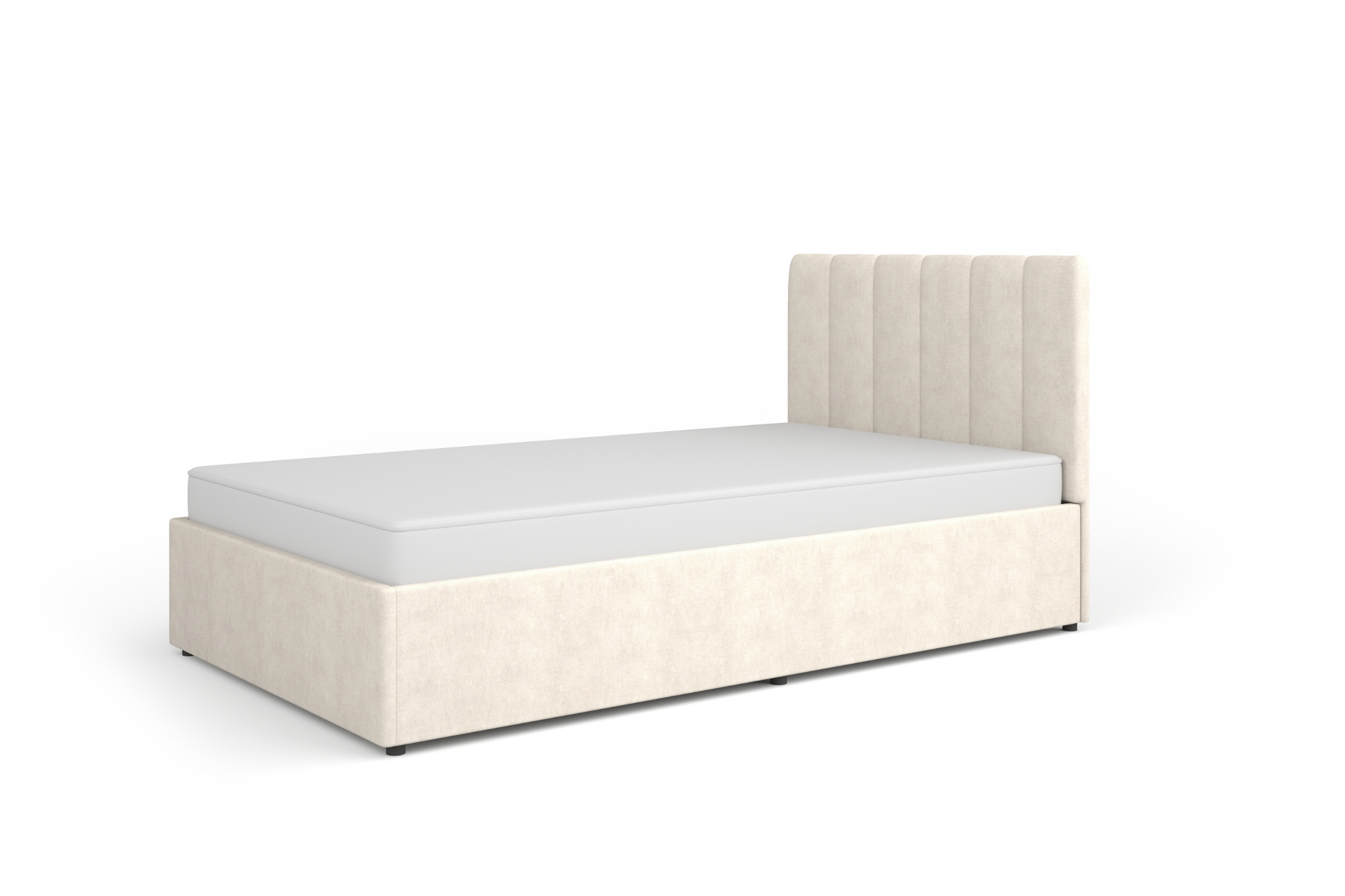 MONI 12 Polsterbett mit Bettkasten und Lattenrost, in Beige i Grau Deine Moebel 