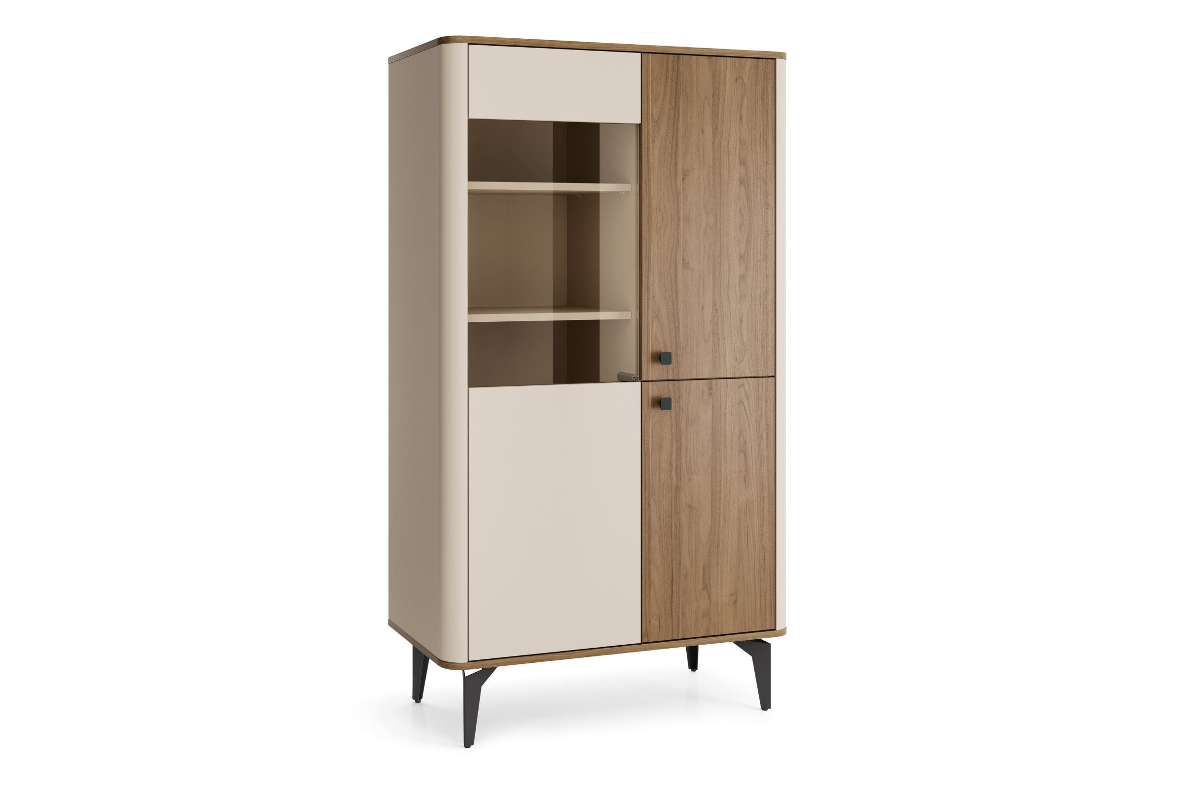 AURO 03 Vitrine 2-türige Standvitrine mit Glastür, 88 cm breit AURO-Kollektion Deine Moebel