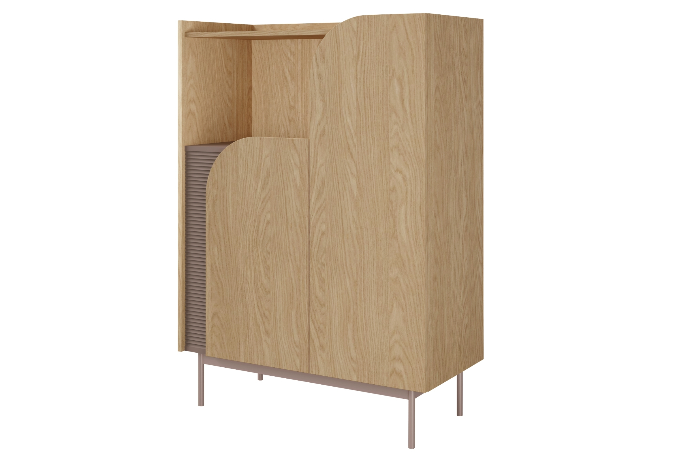 Hoge commode CARLO 05 92 cm – 2 deuren, open vak | Deine Möbel 24
